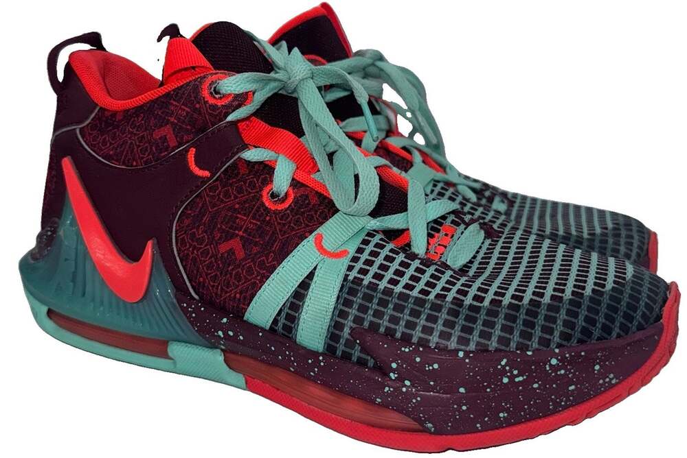 Nike LeBron Witness 7 SE Team Red Jade 7Y Basketball Shoes FB8976-600